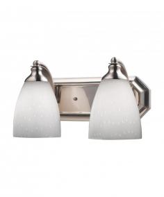 This beautiful classically designed double wall sconce with satin nickel finish from the Vanity collection comes with your choice of vibrantly colored glass shade to make sure it matches the dcor of your home.