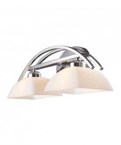 Elk Lightings Arches Collection Vanity Light The simple, yet elegant, lines of the Arches Collection make these perfect for any bathroom. Featuring polished chrome hardware and a frosted white shade, this collection is versatile in many different settings. Product Features: Fully covered under ELK Lightings 1-Year limited warranty Reversible mounting for upward or downward light direction Frosted glass shades diffuse and soften lighting Product Dimensions: Height: 7 Width: 20 Extension: 6 Weight: 5 lb Electrical Specifications: Bulb Type: Halogen Bulb Included: Yes Number of Bulbs: 2 Watts per Bulb: 40 Wattage: 80 Voltage: 120 UL Rated for Damp Locations Lamping Technology: Bulb Base - G9: A bi pin or bipin socket, G9 bulbs have a pin spread of 9mm and are used mostly in 12V or 23V fixtures with halogen bulbs Compatible Bulb Types: G9 Bulb base uses primarily a Halogen bulb but is also available as Fluorescent, LED, and Xenon / Krypton Compliance: UL Listed - Indicates whether a product meets standards and compliance guidelines set by Underwriters Laboratories. This listing determines what types of rooms or environments a product can be used in safely.