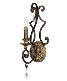 With a subtle smattering of multifaceted crystal drops, this refined design is worthy of a French parlor, and nearly as romantic as Paris itself. The beautiful Heirloom finish is a rich bronze with antique silver highlights. Setting: Indoor Material: Steel Finish: Heirloom Number of lights: One (1) Requires one (1) 60-Watt B10 candelabra base bulb (not included) Dimensions: 21.5 inches high x 8.5 inches wide x 7.5 inch extension Weight: 3.5 pounds This fixture does need to be hard wired. Professional installation is recommended.