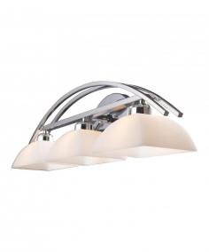 Elk Lightings Arches Collection Vanity Light The simple, yet elegant, lines of the Arches Collection make these perfect for any bathroom. Featuring polished chrome hardware and a frosted white shade, this collection is versatile in many different settings. Product Features: Fully covered under ELK Lightings 1-Year limited warranty Reversible mounting for upward or downward light direction Frosted glass shades diffuse and soften lighting Product Dimensions: Height: 7 Width: 30 Extension: 6 Weight: 7 lb Electrical Specifications: Bulb Type: Halogen Bulb Included: Yes Number of Bulbs: 3 Watts per Bulb: 40 Wattage: 120 Voltage: 120 UL Rated for Damp Locations Lamping Technology: Bulb Base - G9: A bi pin or bipin socket, G9 bulbs have a pin spread of 9mm and are used mostly in 12V or 23V fixtures with halogen bulbs Compatible Bulb Types: G9 Bulb base uses primarily a Halogen bulb but is also available as Fluorescent, LED, and Xenon / Krypton Compliance: UL Listed - Indicates whether a product meets standards and compliance guidelines set by Underwriters Laboratories. This listing determines what types of rooms or environments a product can be used in safely.