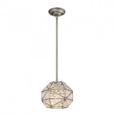 The Constructs series has a hexagon shaoe and a geometric zig-zag pattern built into each facet. A bead-lined frame and an abundance of crystals exude a gem-like quality while the Weathered Zinc finish boldy announces the intricate metalwork. Number of Light: 1 Light Bulb Wattage: 100 W Lighting Type: Pendants Product Features: UL Listed Material: Metal, Crystal Lighting Style: Specialty