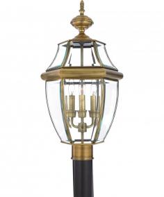 Shop for Lighting & Fans at The Home Depot. The cornerstone of the Monroe Collection is elegance, and this 3 light outdoor post is no exception. Combining a sophisticated antique brass finish with posh clear glass, you will find no better way to highlight the charm of your home. With its superb quality, and affordable price this fixture is sure to tastefully indulge your extravagant side.