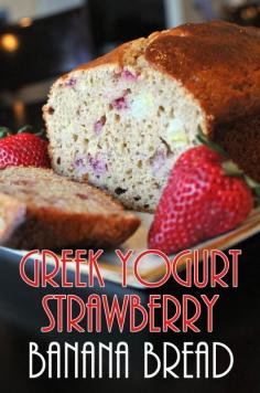 Greek Yogurt Strawberry Banana Bread - a healthier bread recipe
