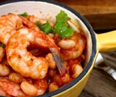 Cooked Prawns with Fresh Tomato Sauce