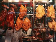 Photographic Print decor by Amanda Hall. Cooked Peking Duck Displayed in Restaurant Window; Hong Kong; China; Asia; and other collections; business art; food & beverage wall art; posters; and prints for home wall coverings are available.
