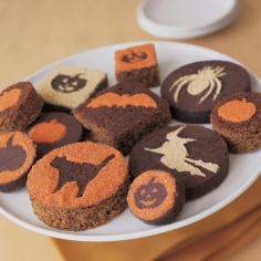 Halloween Brownies with Powdered Sugar Silhouettes