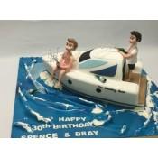 3D Carved Motorboat Cake