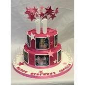 2 Tier Photo Collage Cake