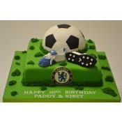 10" Square and 1/2 Football Cake