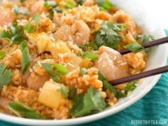 Shrimp Fried Rice with Pineapple and Toasted Coconut
