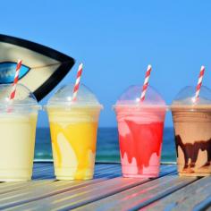 Thickshake Vanilla, Caramel, Strawberry and Chocolate. Super Thick with Heaps of Ice Cream and Milk