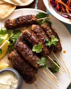 Lamb Koftas with Yoghurt Dressing. These Lamb Koftas are a firm favourite. There’s something about the smell of Middle Eastern spices sizzling over hot charcoals. It’s intoxicating and you just know that whatever comes off the grill is going to be mouth watering. Source: https://www.recipetineats.com/lamb-koftas-yoghurt-dressing-2/